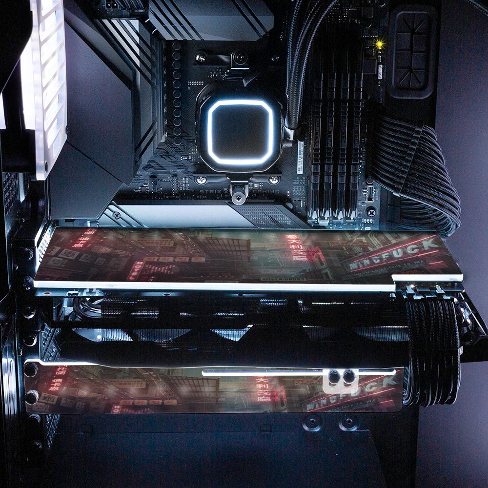 Ghost Town RGB GPU Support Bracket - Skie Graphic Studio - V1Tech