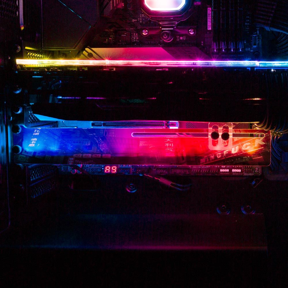 Ghost Town RGB GPU Support Bracket - Skie Graphic Studio - V1Tech