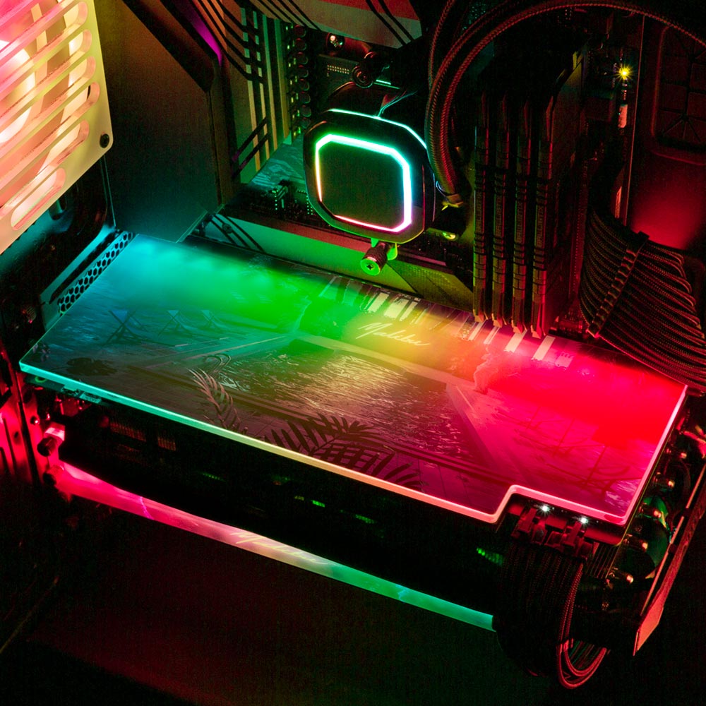 Malibu Swim RGB GPU Backplate - Skie Graphic Studio - V1Tech