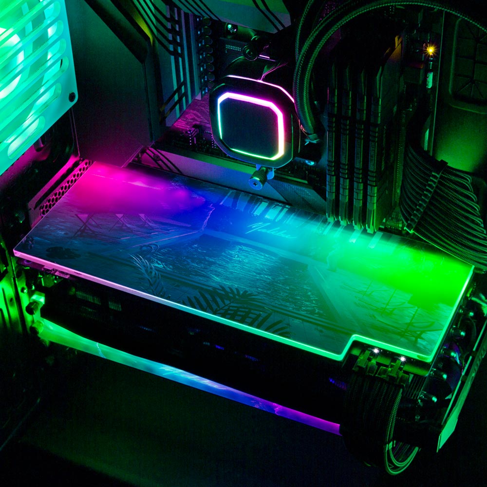 Malibu Swim RGB GPU Backplate - Skie Graphic Studio - V1Tech