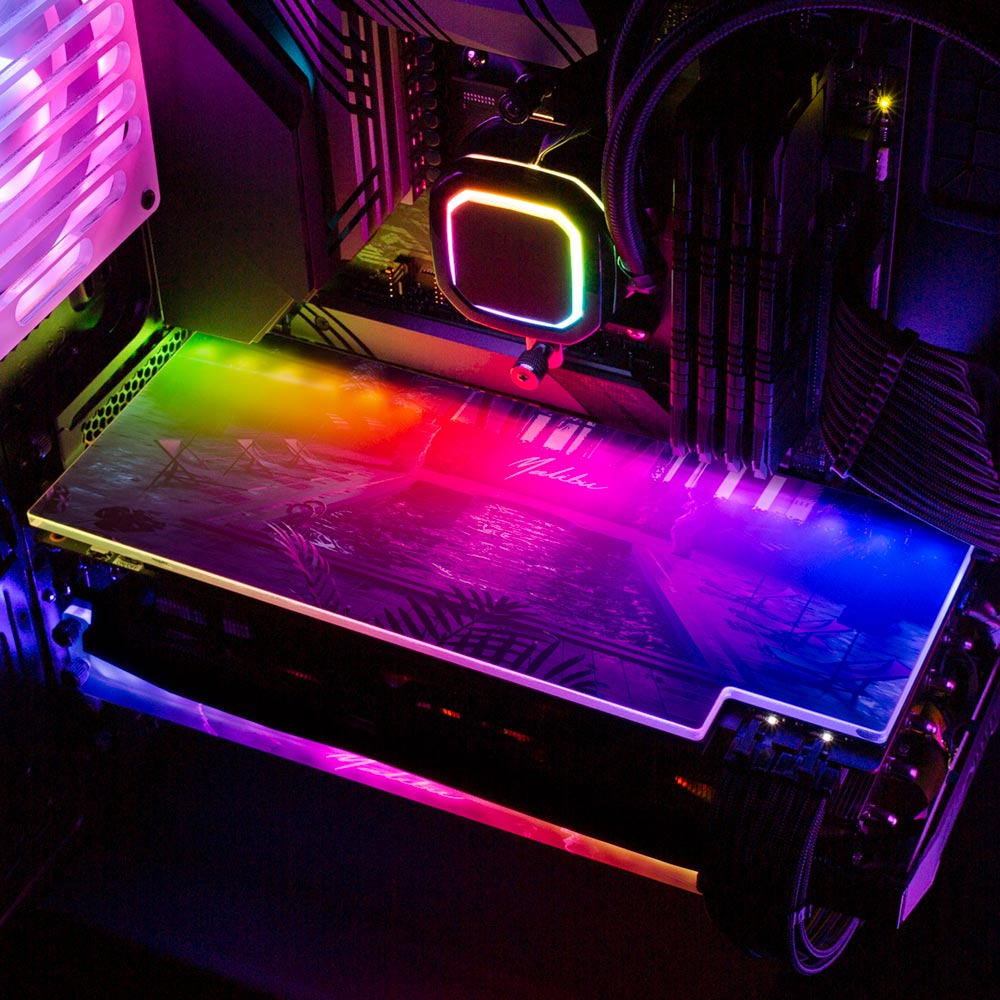 Malibu Swim RGB GPU Backplate - Skie Graphic Studio - V1Tech