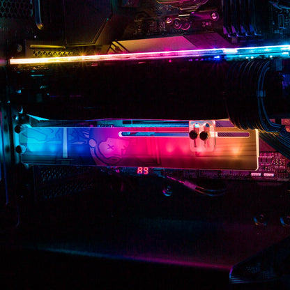 Midnight Blues RGB GPU Support Bracket - Utopia Graphix - V1Tech