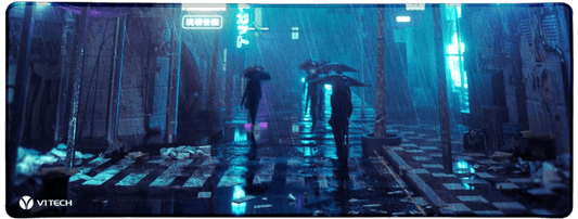 Neon Acid Rain Large Mouse Pad - Skie Graphic Studio - V1Tech