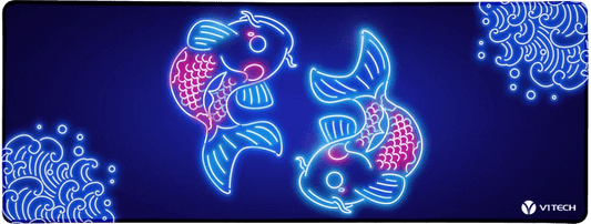 Neon Carpe Koi Large Mouse Pad - Donnie Art - V1Tech