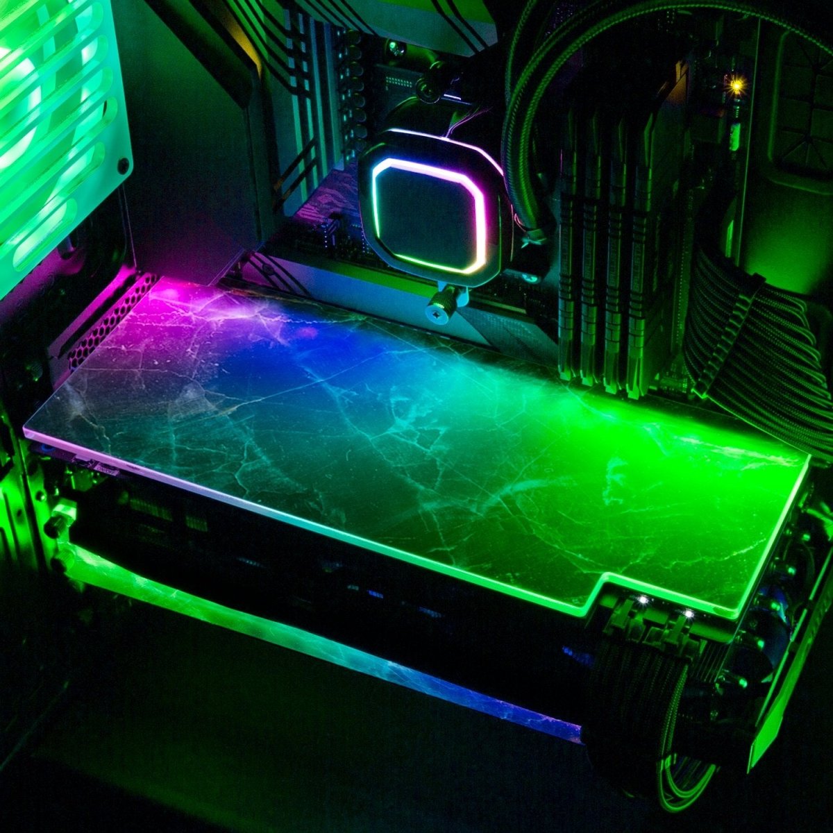 Night Marble RGB GPU Backplate - V1Tech