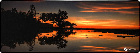 Orange Waves Large Mouse Pad - Ben Mulder Photography - V1 Tech