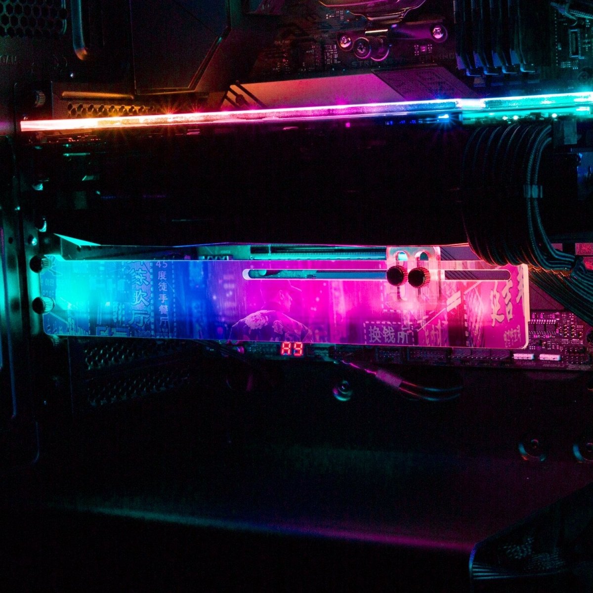 Purple Nights RGB GPU Support Bracket - Nogar007 - V1Tech