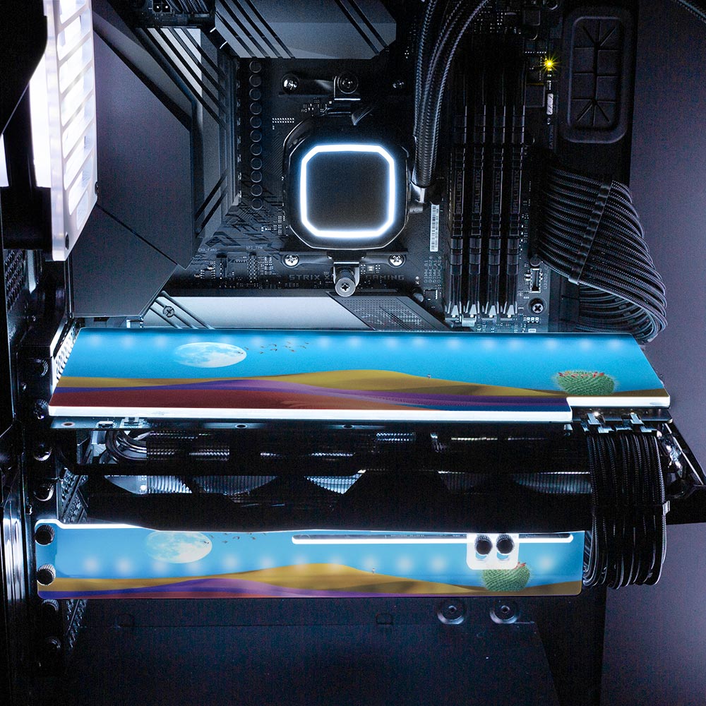 Rainbow Desert RGB GPU Support Bracket - Spectacular.way - V1Tech