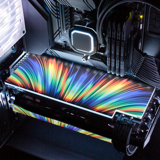 Rainbow Fountain RGB GPU Backplate - StellarFire - V1Tech