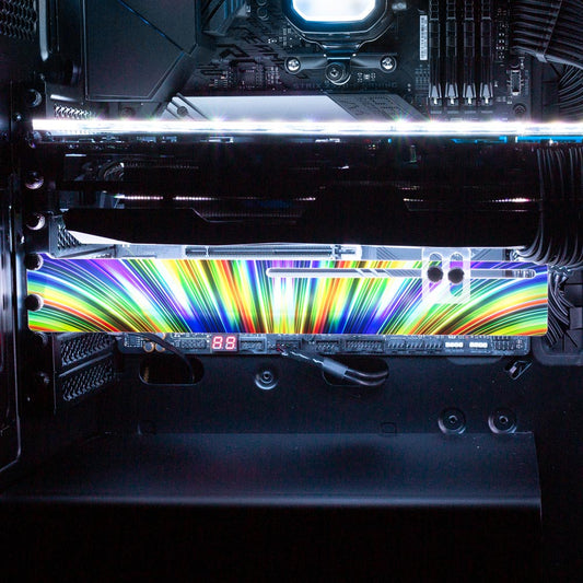 Rainbow Fountain RGB GPU Support Bracket - StellarFire - V1Tech