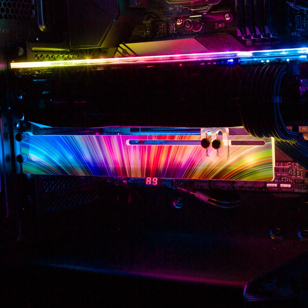 Rainbow Fountain RGB GPU Support Bracket - StellarFire - V1Tech