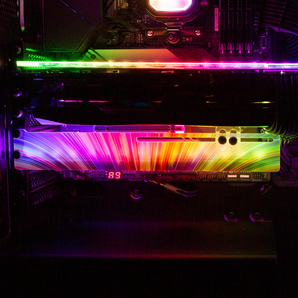 Rainbow Fountain RGB GPU Support Bracket - StellarFire - V1Tech