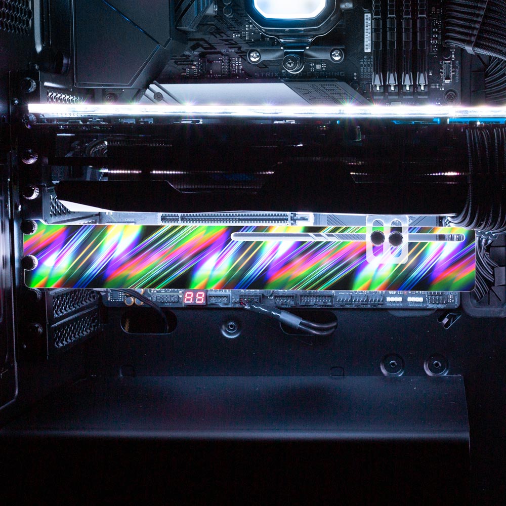 Rainbow March RGB GPU Support Bracket - StellarFire - V1Tech