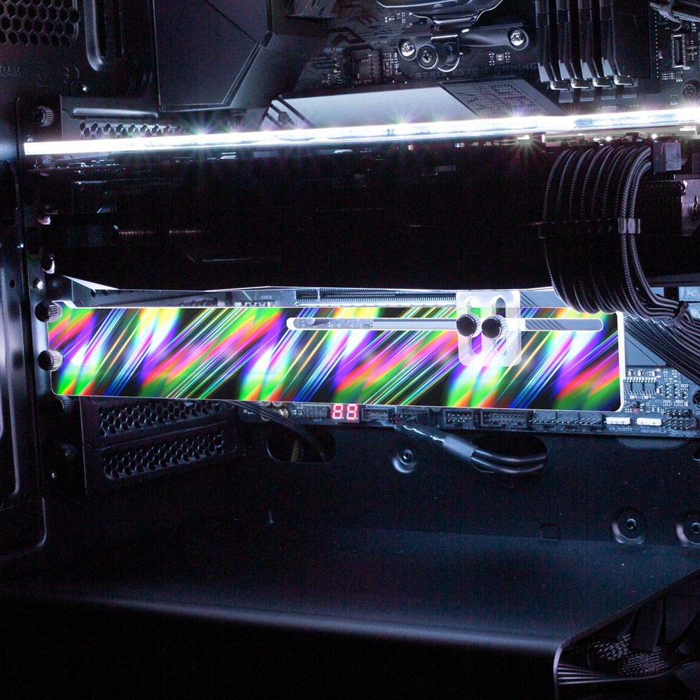 Rainbow March RGB GPU Support Bracket - StellarFire - V1Tech