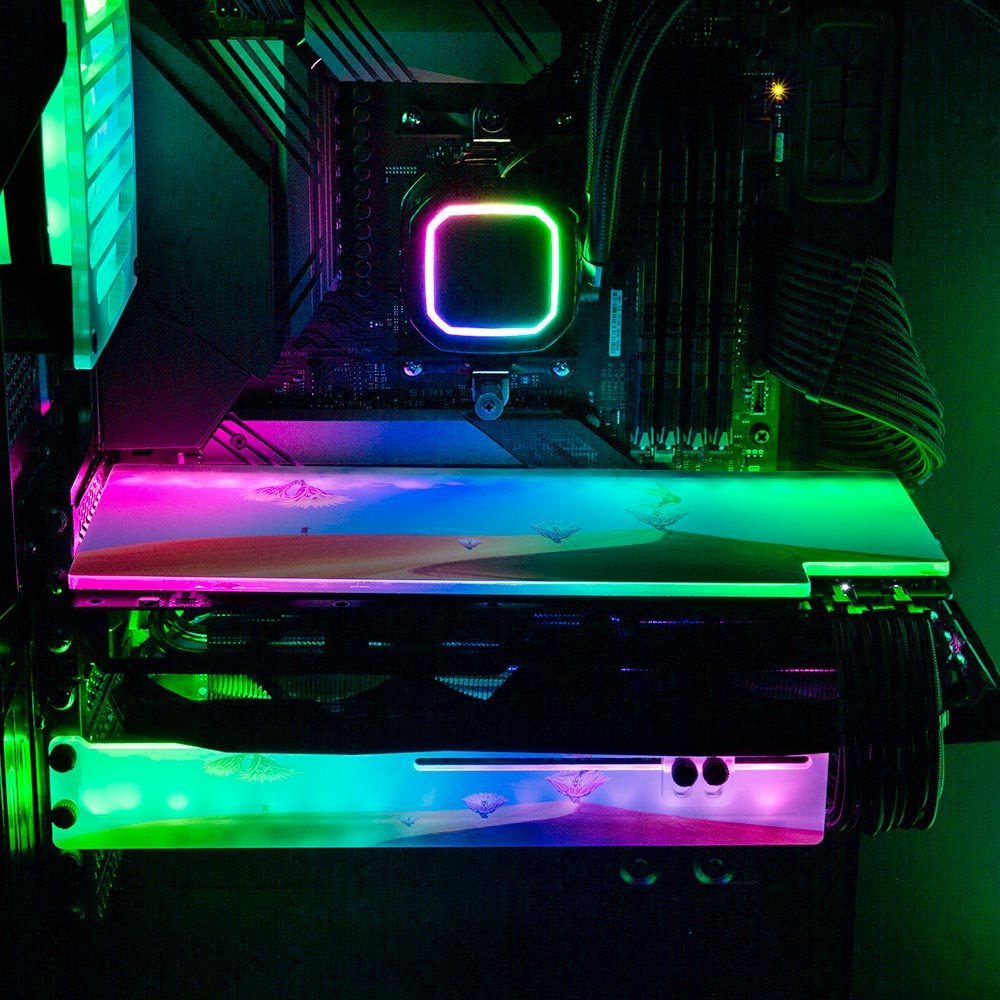 Rebirth RGB GPU Support Bracket - Spectacular.way - V1Tech