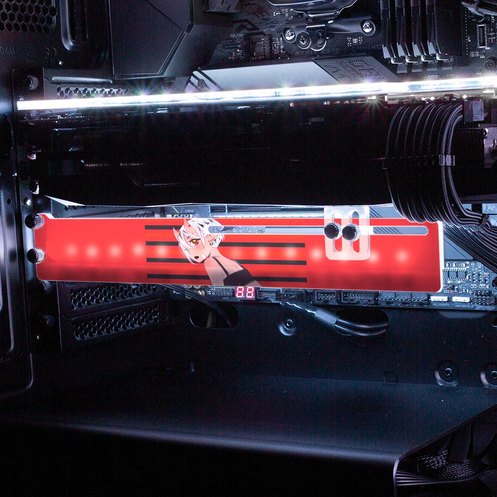 Red Demon RGB GPU Support Bracket - YacilArt - V1Tech