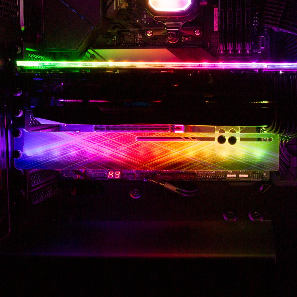 Ruby Emerald Sapphire RGB GPU Support Bracket - StellarFire - V1Tech