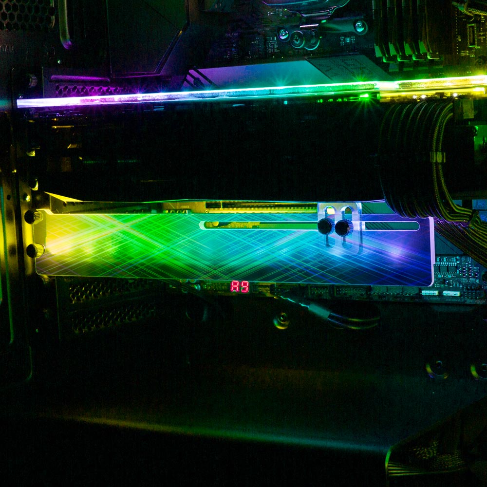 Ruby Emerald Sapphire RGB GPU Support Bracket - StellarFire - V1Tech