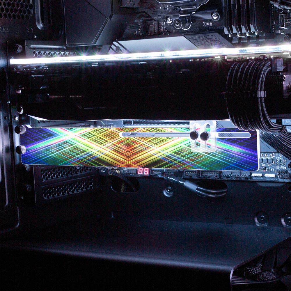 Ruby Emerald Sapphire RGB GPU Support Bracket - StellarFire - V1Tech