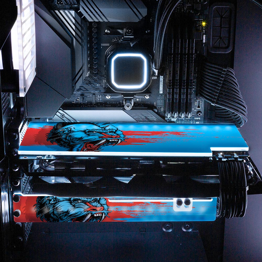 Saru the Blue RGB GPU Support Bracket - Daniele Caruso - V1Tech