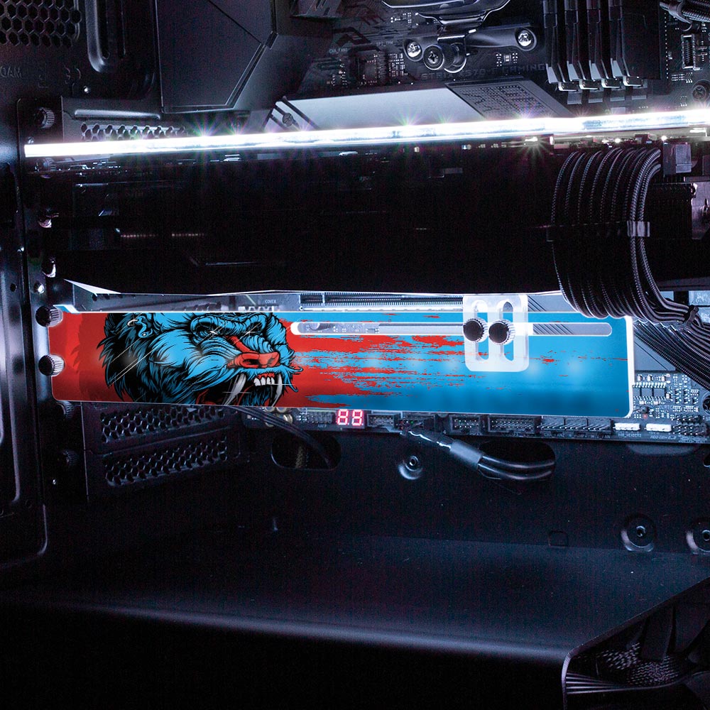 Saru the Blue RGB GPU Support Bracket - Daniele Caruso - V1Tech