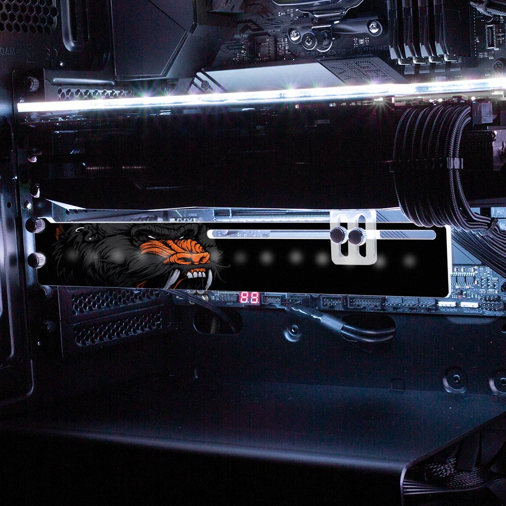 Saru the Orange RGB GPU Support Bracket - Daniele Caruso - V1Tech