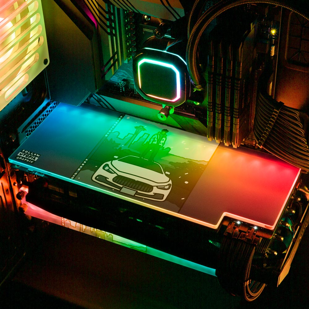 Snow Storm RGB GPU Backplate - Utopia Graphix - V1Tech