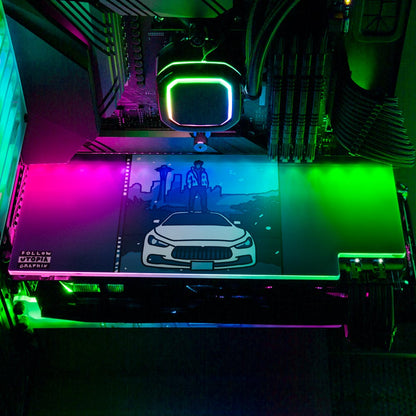 Snow Storm RGB GPU Backplate - Utopia Graphix - V1Tech