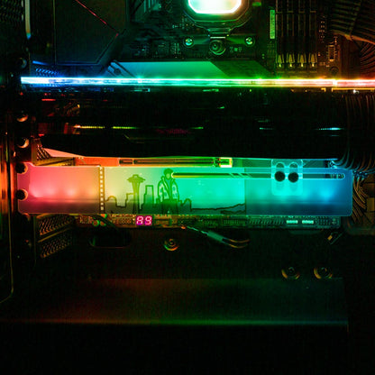 Snow Storm RGB GPU Support Bracket - Utopia Graphix - V1Tech