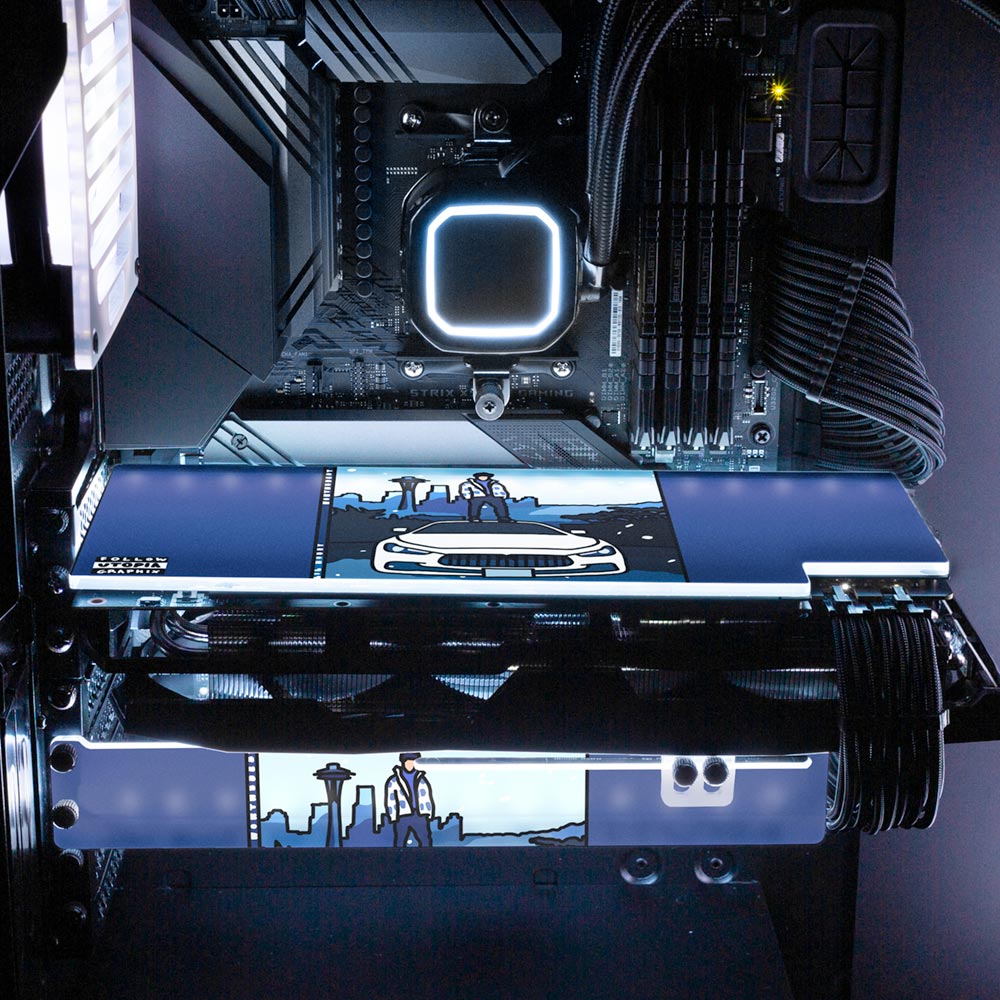 Snow Storm RGB GPU Support Bracket - Utopia Graphix - V1Tech