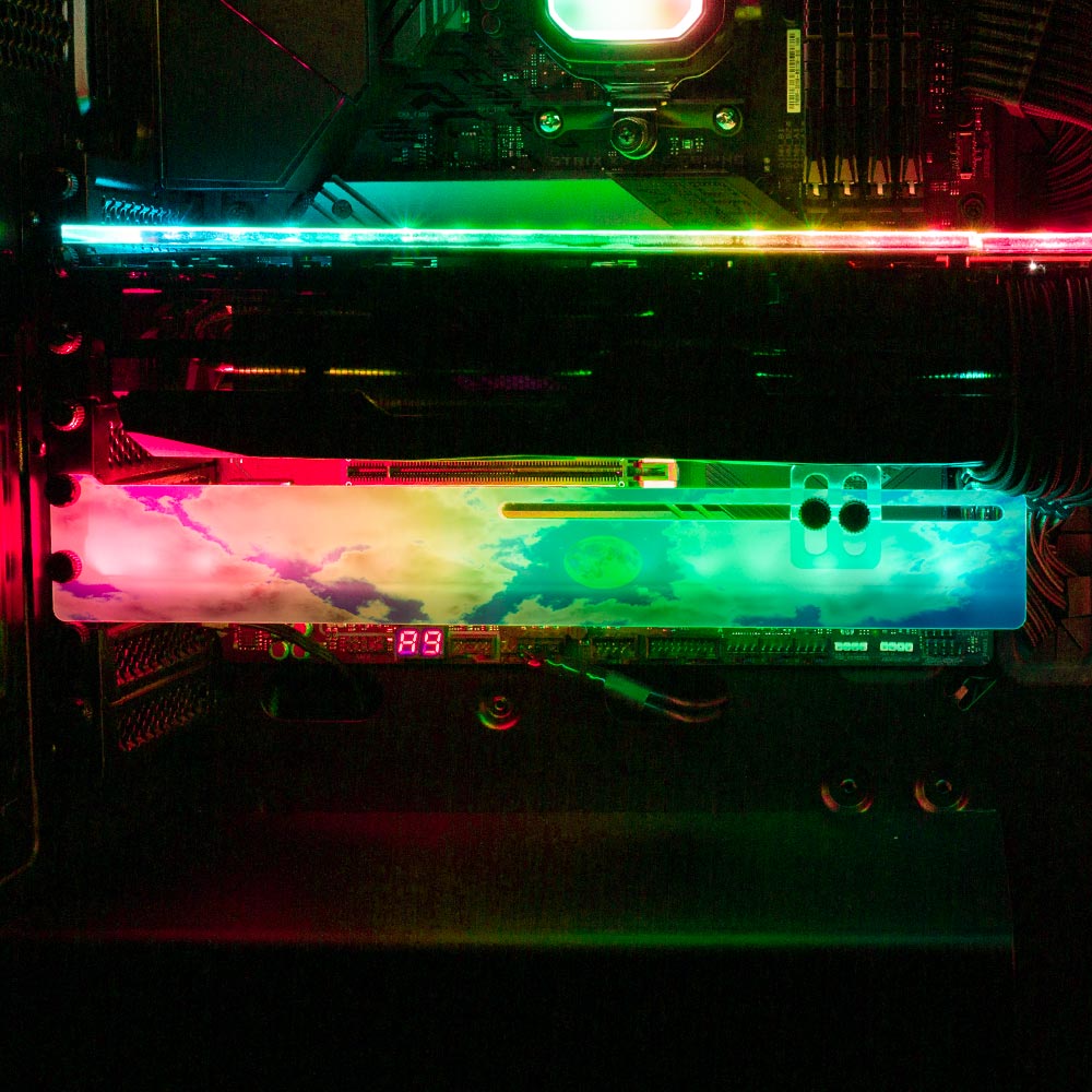 Spring Equinox RGB GPU Support Bracket - Cajuca Art - V1Tech