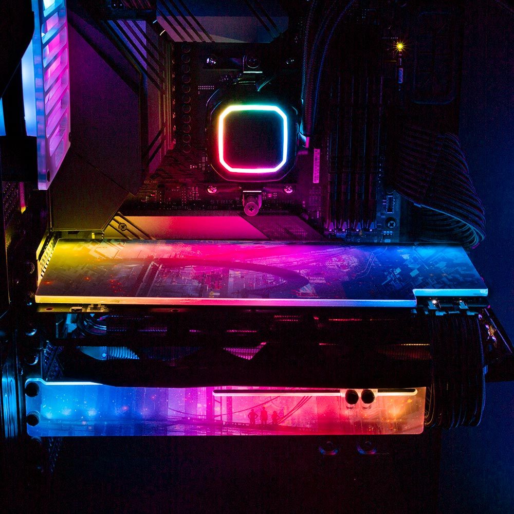 Suburban Nights RGB GPU Support Bracket - Dan Giuz - V1Tech