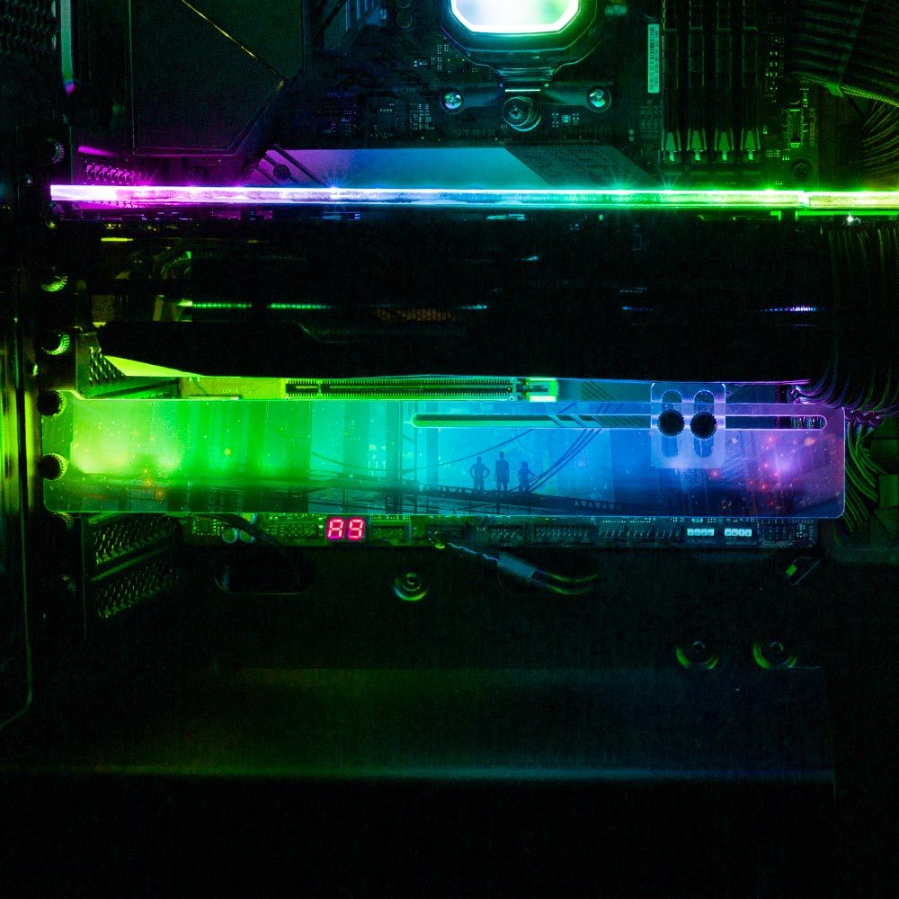 Suburban Nights RGB GPU Support Bracket - Dan Giuz - V1Tech