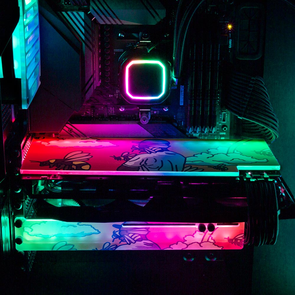 Sunflower Heaven RGB GPU Support Bracket - Utopia Graphix - V1Tech