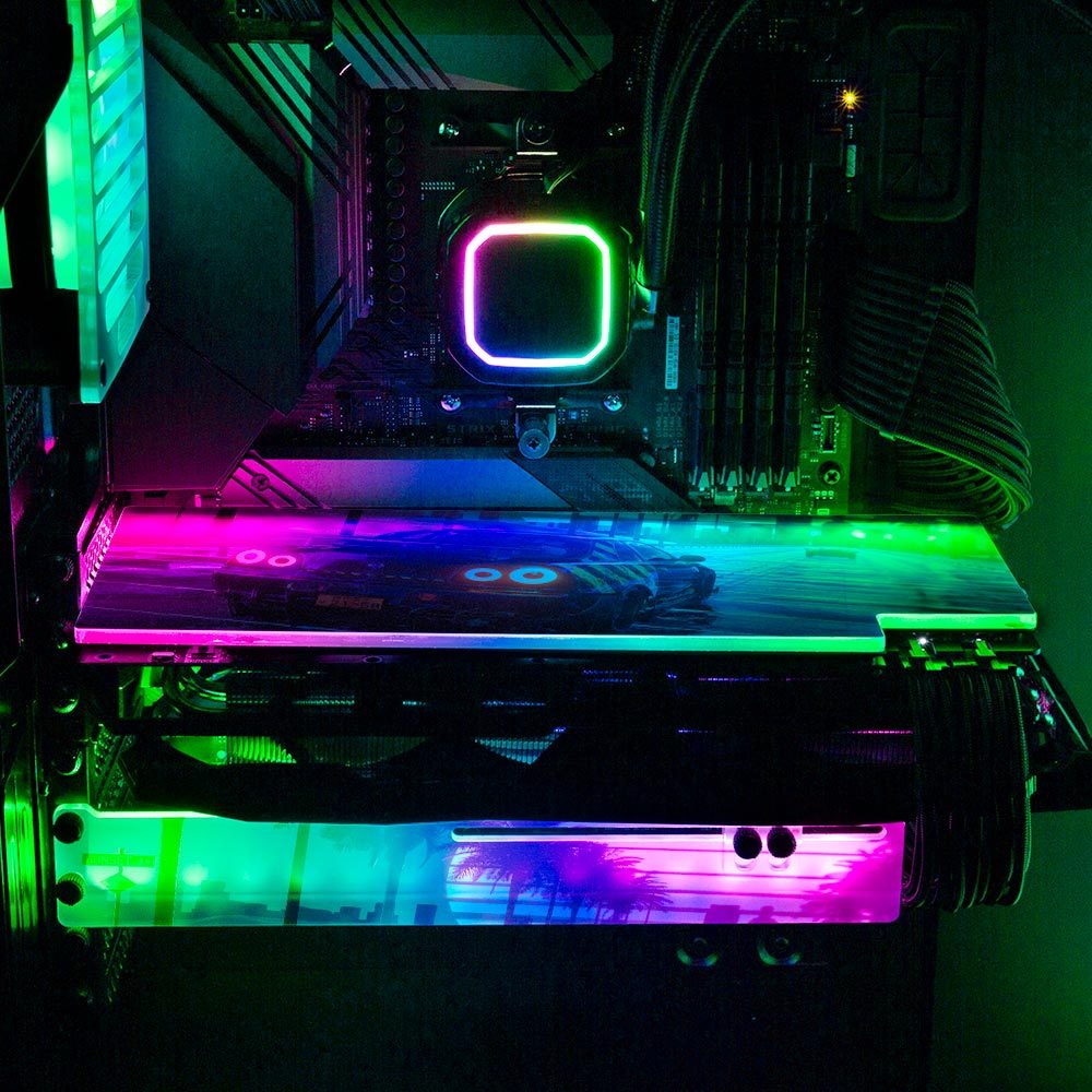 Sunset R34 RGB GPU Support Bracket - Skie Graphic Studio - V1Tech