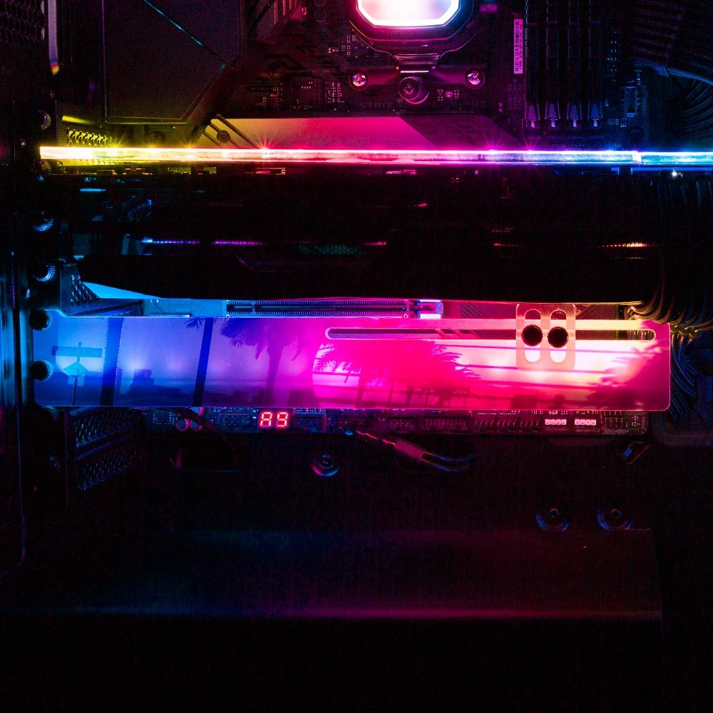 Sunset R34 RGB GPU Support Bracket - Skie Graphic Studio - V1Tech