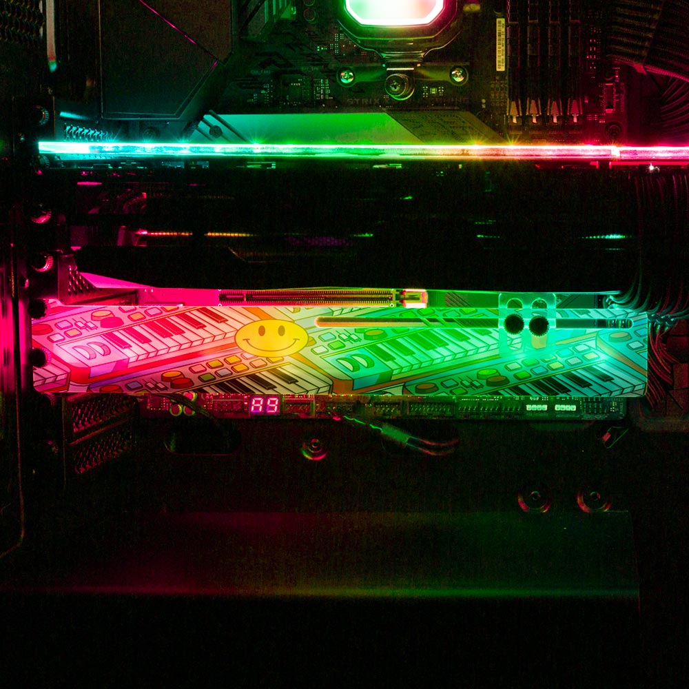 Synth Pop RGB GPU Support Bracket - Javilostcontrol - V1Tech