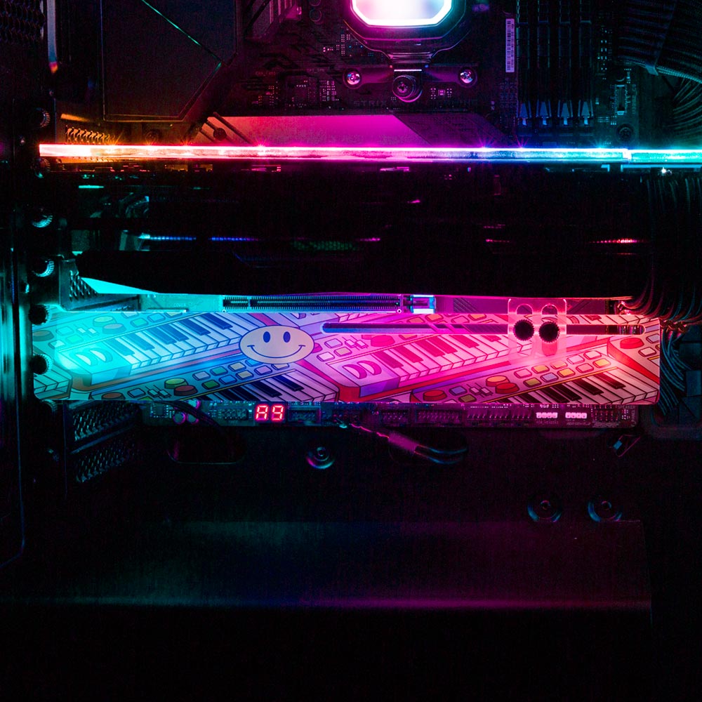 Synth Pop RGB GPU Support Bracket - Javilostcontrol - V1Tech