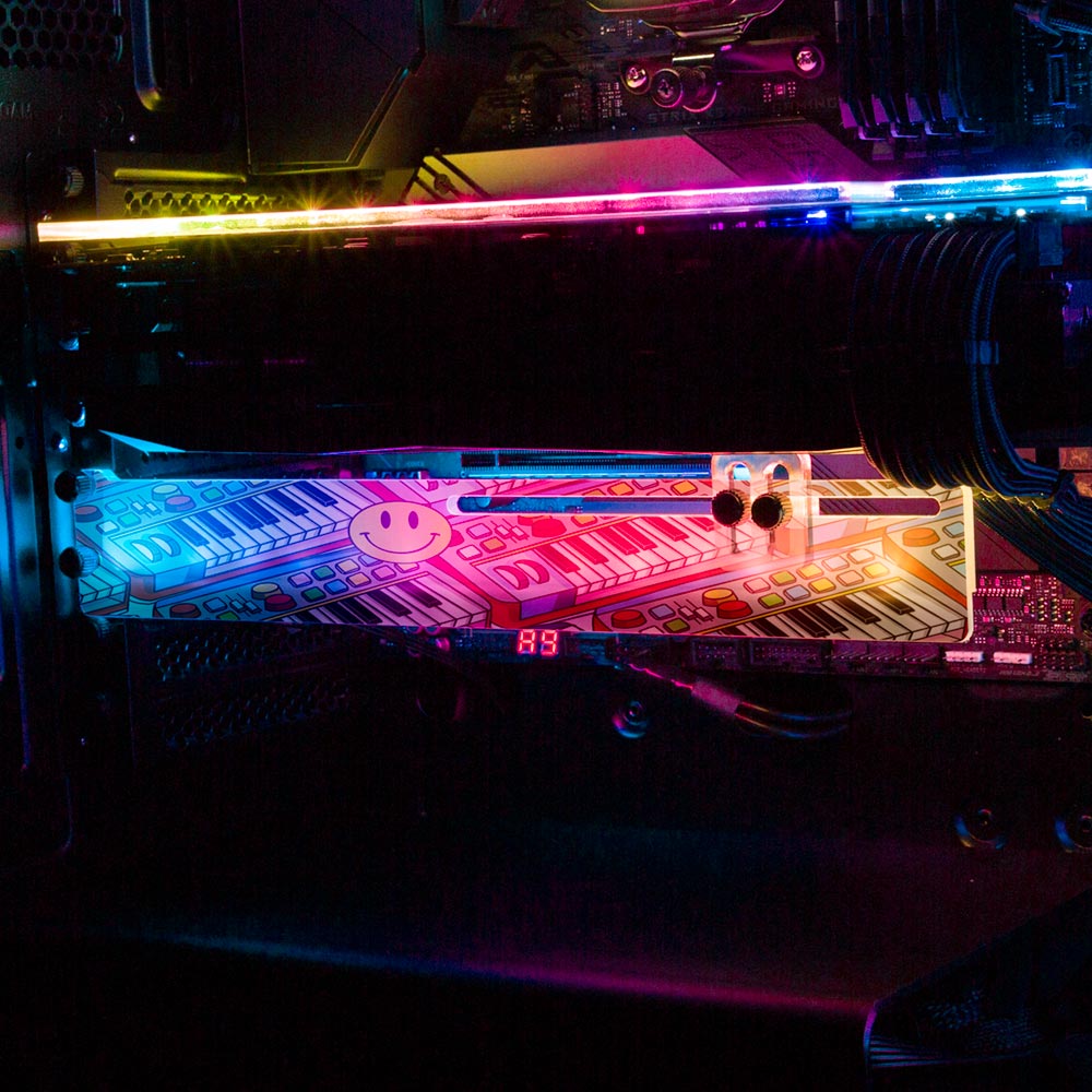 Synth Pop RGB GPU Support Bracket - Javilostcontrol - V1Tech