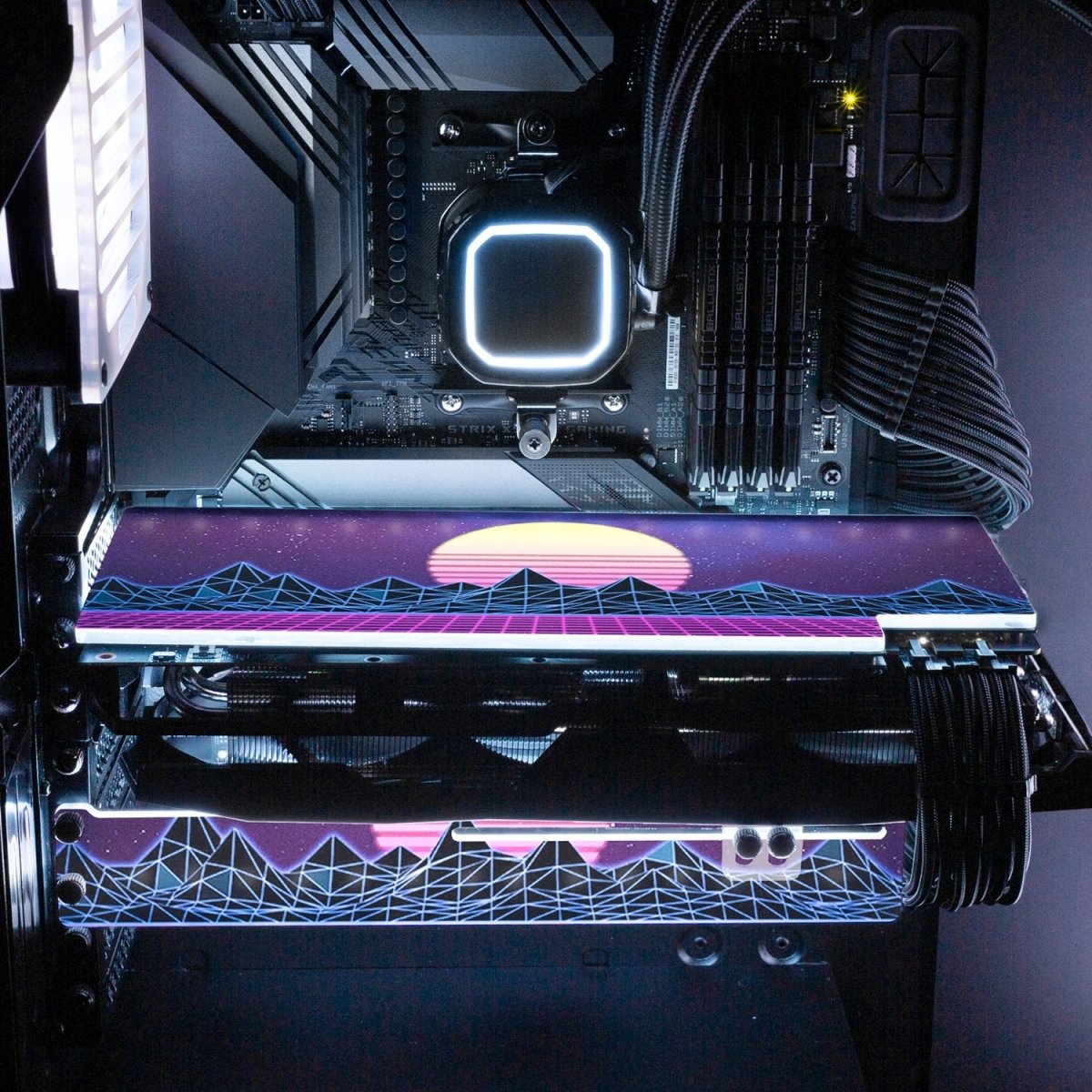 Synthwave Sunset RGB GPU Backplate - V1Tech