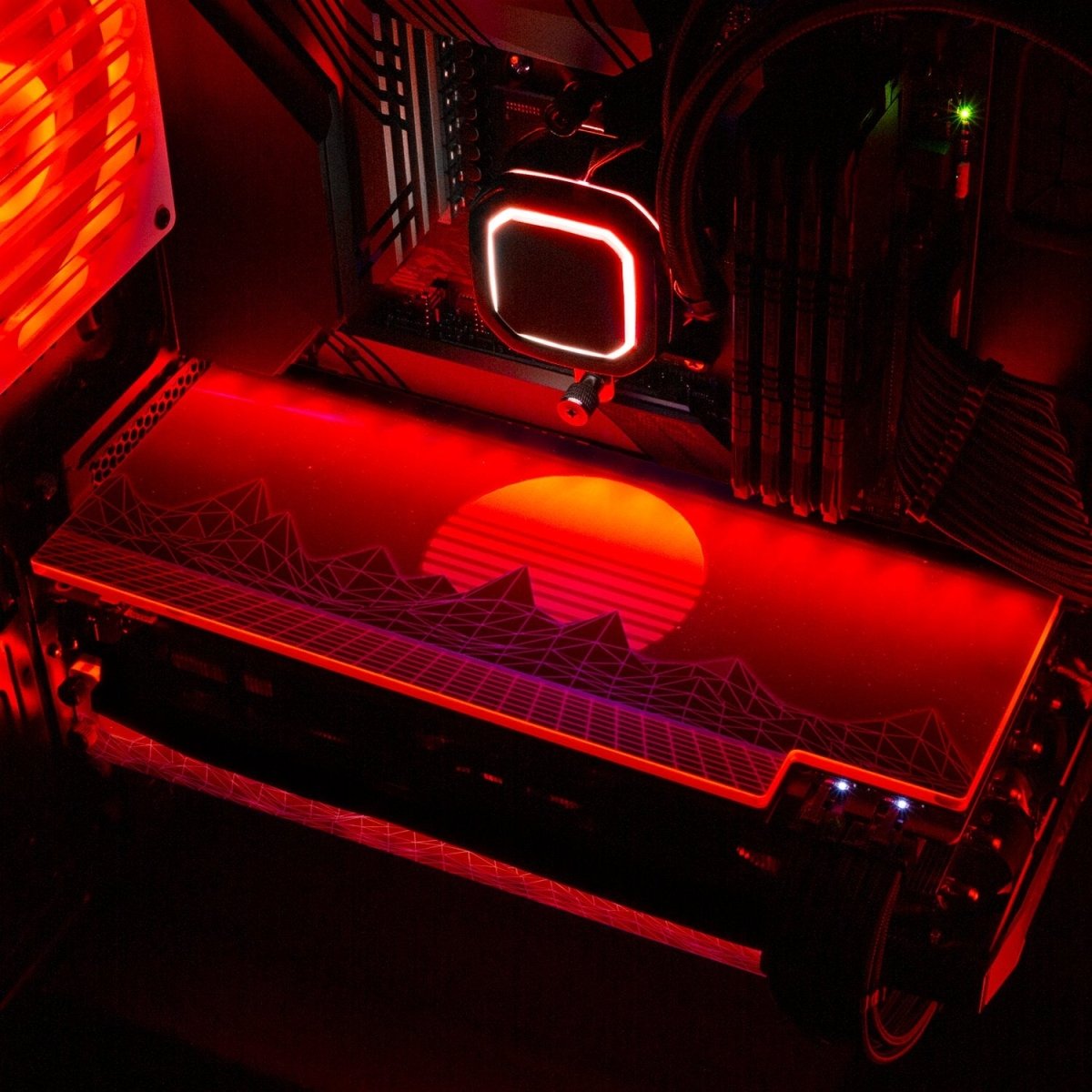 Synthwave Sunset RGB GPU Backplate - V1Tech