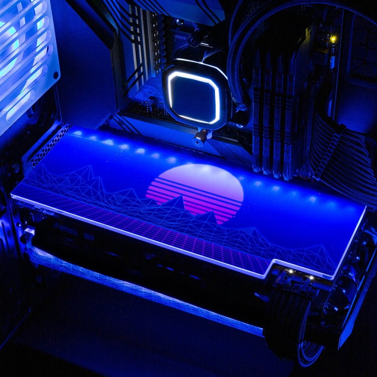 Synthwave Sunset RGB GPU Backplate - V1Tech