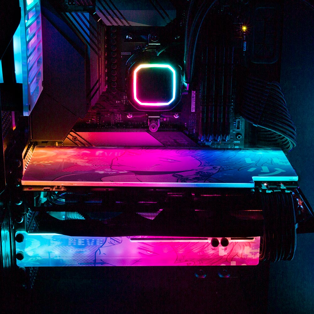 Tatted Up Anime RGB GPU Support Bracket - YacilArt - V1Tech