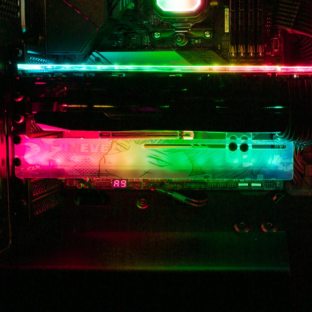 Tatted Up Anime RGB GPU Support Bracket - YacilArt - V1Tech