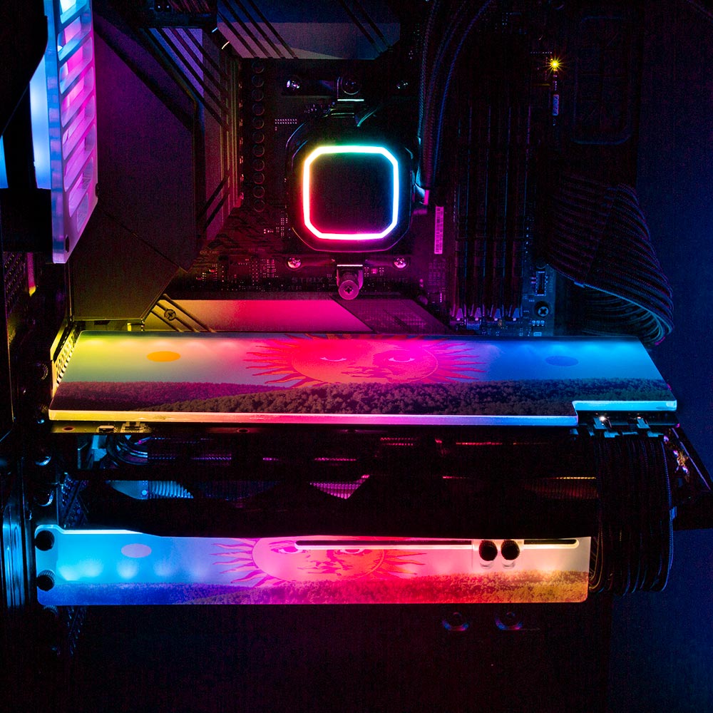 The Awakening of the Sun RGB GPU Support Bracket - Spectacular.way - V1Tech