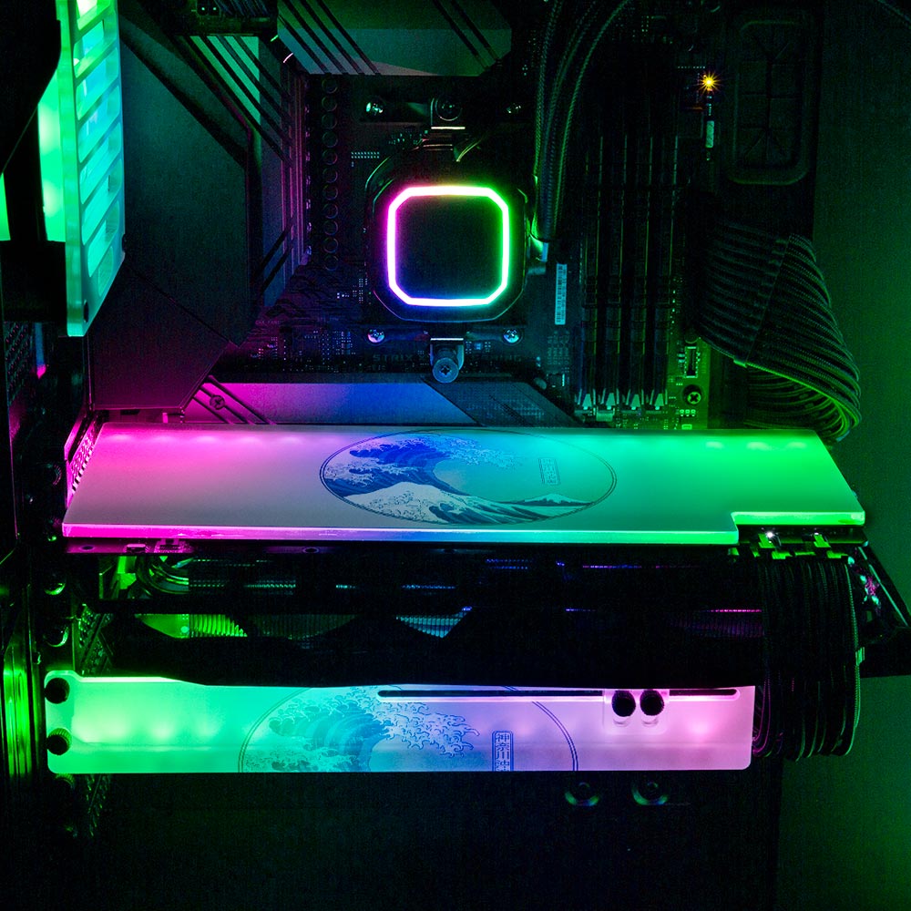 The Great Wave RGB GPU Support Bracket - Fanfreak - V1Tech