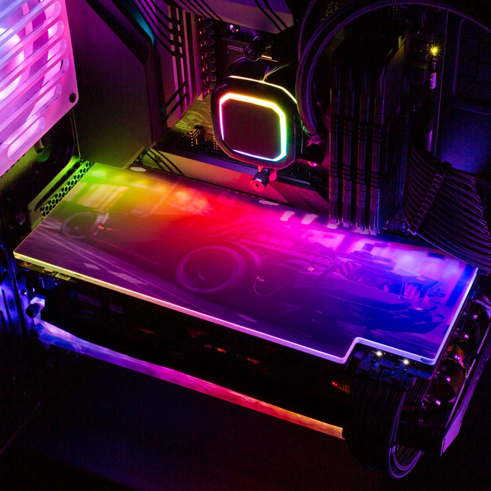 The New DeLorean 2 RGB GPU Backplate - Skie Graphic Studio - V1Tech