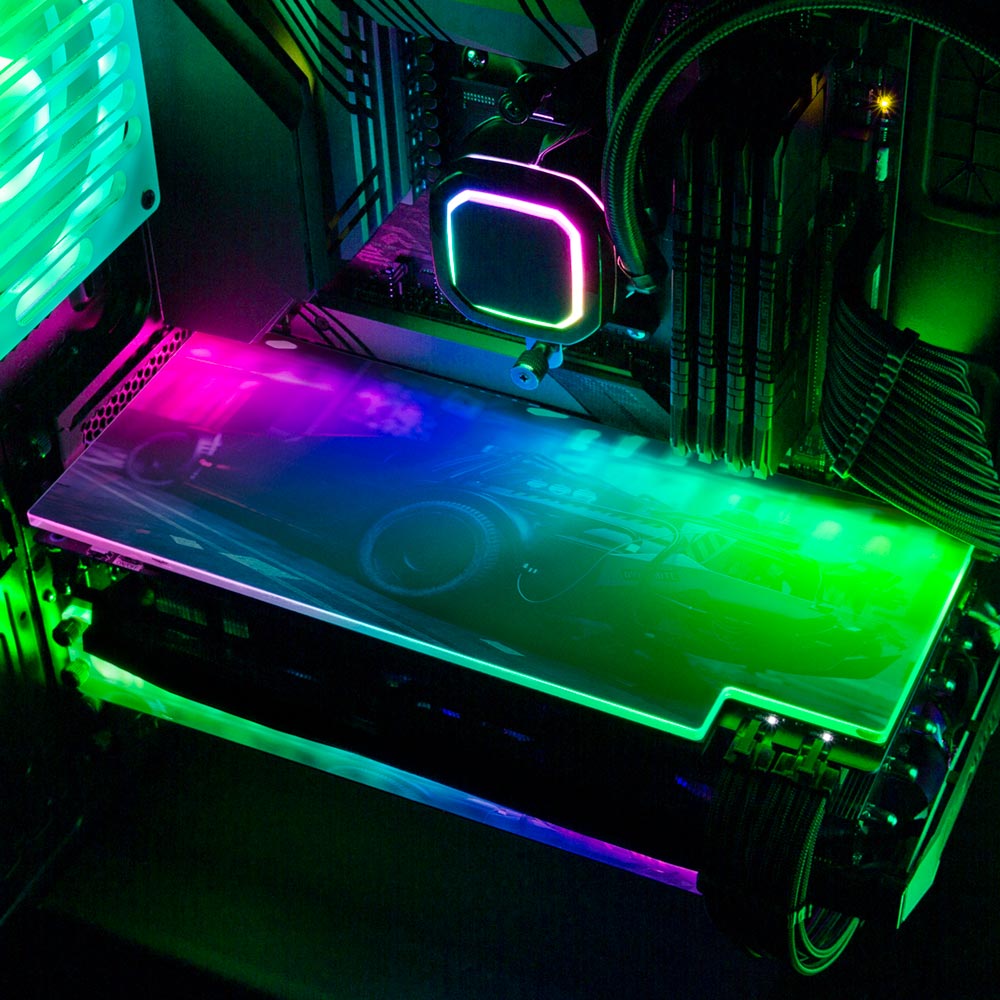 The New DeLorean 2 RGB GPU Backplate - Skie Graphic Studio - V1Tech