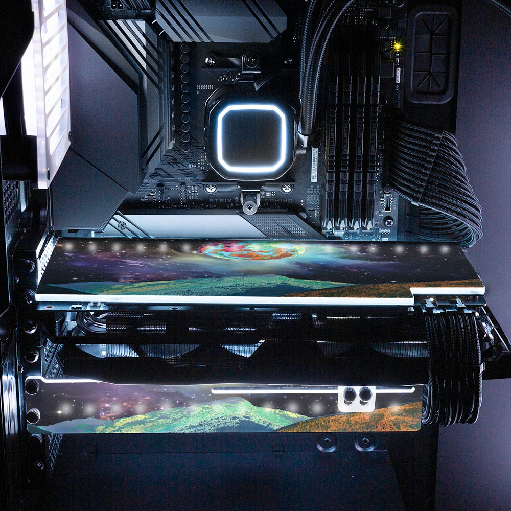 Universo Psicod‚àö¬©lico RGB GPU Support Bracket - Cajuca Art - V1Tech