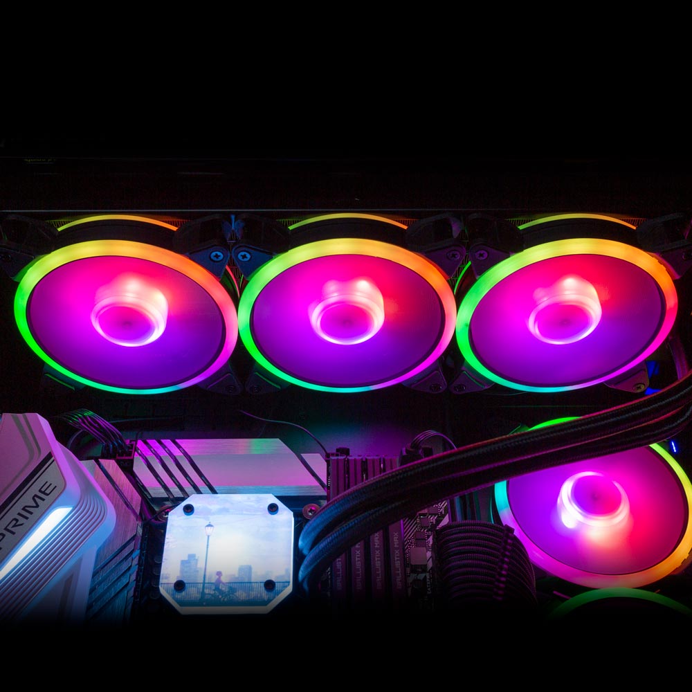 V1 Tech Addressable RGB Fan 120mm 1800RPM PWM - White - V1Tech